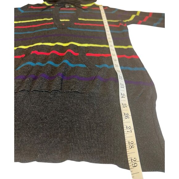 rue21 Striped Hoodie Sweater Tunic XL Fall Layering Y2K Retro Knit - Picture 6 of 11